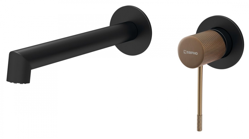 Sapho SOLARIS falba süllyesztett mosdócsaptelep, matt fekete/rózsaarany WD008PG