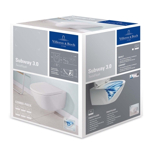 Villeroy & Boch Subway 3.0 Twistflush Kombipack (wc csésze ülőkével) 4670TS01