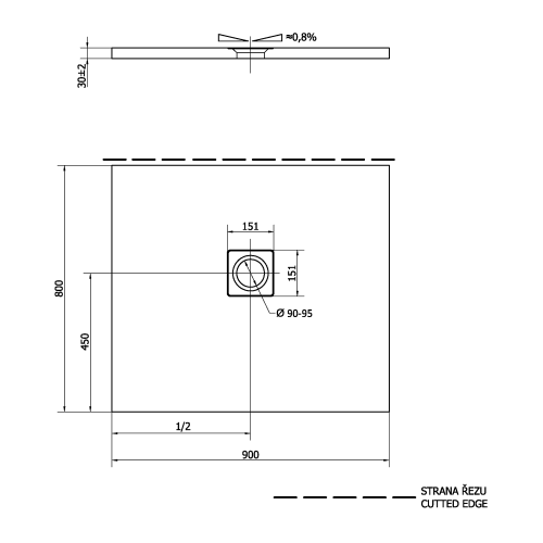 Sapho POLYSAN FLEXIA 90x80 cm öntöttmárvány zuhanytálca, fehér 72927