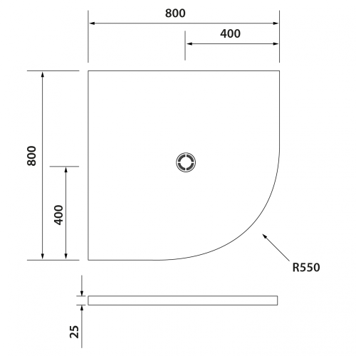 Sapho POLYSAN FLEXIA 80x80 cm öntöttmárvány íves zuhanytálca, fehér 91171