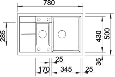 BLANCO METRA 6S COMPACT Silgranit mosogatótál dugókiemelővel, fekete 525925