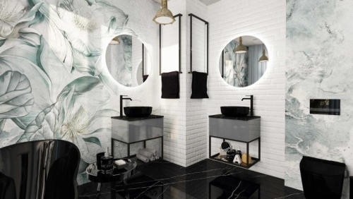 AREZZO design MONTEREY 60 alsó polcos fekete fémkeret, grafit szürke üvegpolccal AR-167665