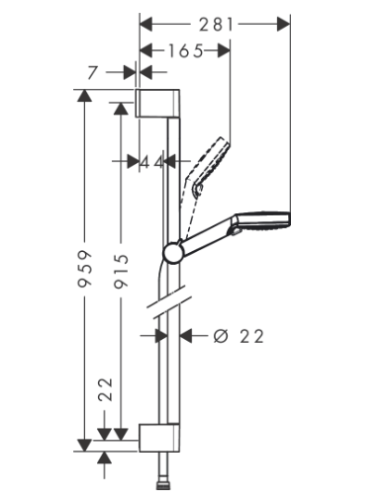 Hansgrohe Tica zuhanyszett Vario 90 cm-es zuhanyrúddal 26669400