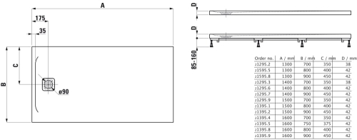 Laufen Pro 130x90 cm zuhanytálca, fekete H2159580800001