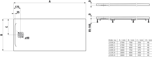 Laufen Pro 180x90 cm zuhanytálca, fehér H2159590000001