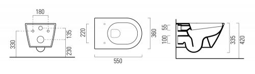 Sapho GSI NORM Swirlflush ExtraGlaze fali WC, fehér 861511