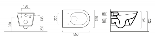 Sapho GSI KUBE X Swirlflush ExtraGlaze fali WC, fehér 941511