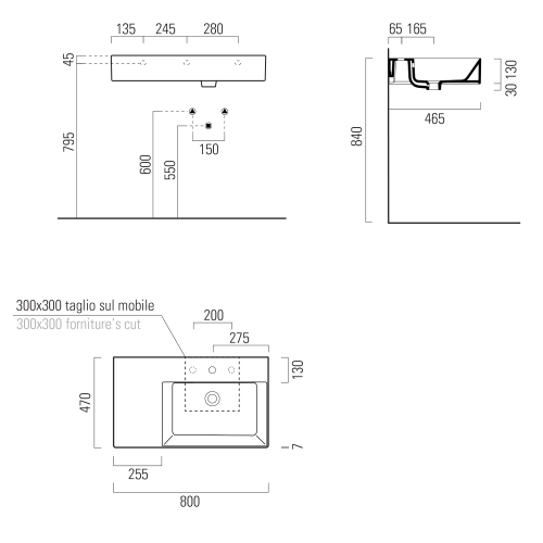 Sapho GSI KUBE X 80x47cm jobbos ExtraGlaze kerámiamosdó, fehér 9457111