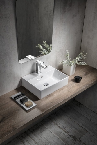 Sapho GSI KUBE X 45x35cm ExtraGlaze kerámiamosdó, rektifikált fehér 94859111