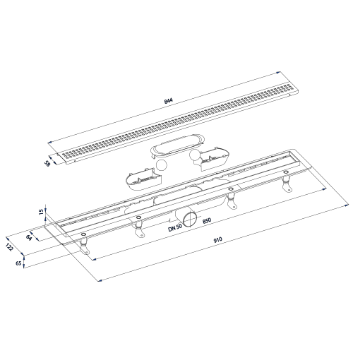 Sapho POLYSAN INDY 910 superflow padlóösszefolyó inox ráccsal 73661