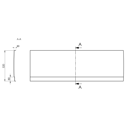 Sapho POLYSAN COUVERT 180 R jobbos előlap, fehér 72858