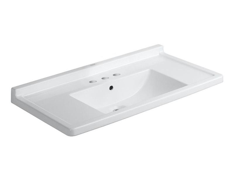 Duravit Starck 3 85x48,5 cm mosdó, három csaplyukkal WonderGliss felülettel 03048000301