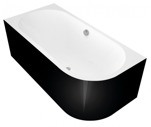 Sapho POLYSAN ASTRA L MONOLITH 160x75x60cm asszimetrikus kád, fekete/fehér 33611MB