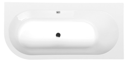 Sapho POLYSAN ASTRA R MONOLITH 160x75x60cm asszimetrikus kád, fekete/fehér 34611MB