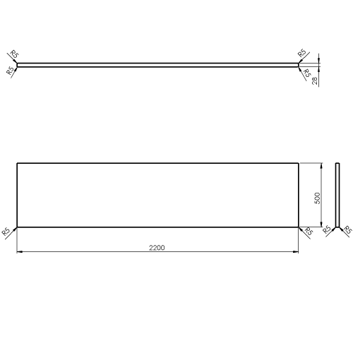 Sapho WOODY 220x50cm tömör fa pult, natúr tölgy WD220-70