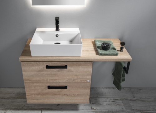 Sapho AQUALINE VEGA 145x45cm mosdótartó pult, platina tölgy VG750