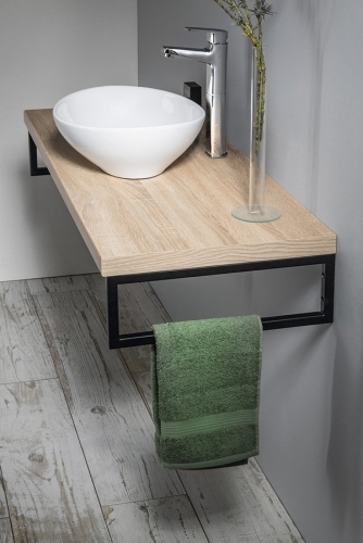 Sapho AQUALINE VEGA 97,5x45cm mosdótartó pult, platina tölgy VG700