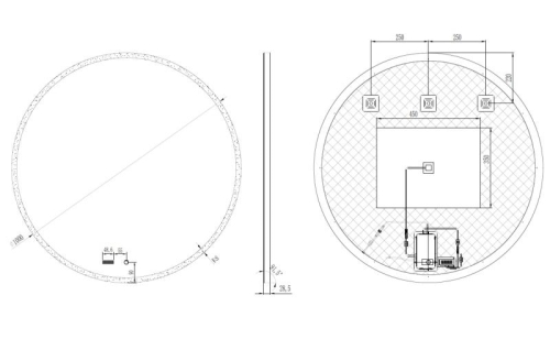 AREZZO design LED okos tükör 100 cm-es kerek kijelzővel AR-3054