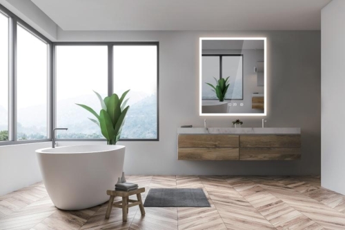 AREZZO design LED okos tükör állítható fényerő páramentesítő funkció+óra+hőmérő AR-6070