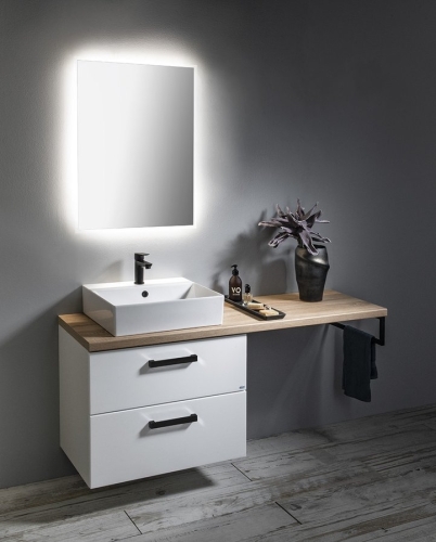Sapho AQUALINE VEGA 144,5cm bútorszett, fehér/platina tölgy VG073-02