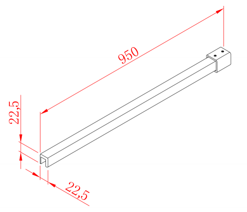 Sapho POLYSAN MODULAR 950 hosszanti merevítő, króm MSBR3