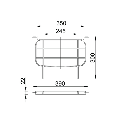 Styron falikúthoz rács, fekete STY-350-1-F
