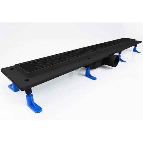 Styron zuhanyfolyóka Harmony fekete ráccsal 900 mm-es STY-H-90-FF
