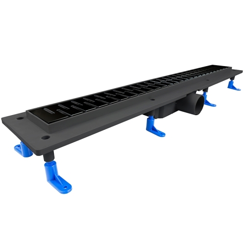 Styron zuhanyfolyóka Medium fekete ráccsal 900 mm-es STY-M-90-FF