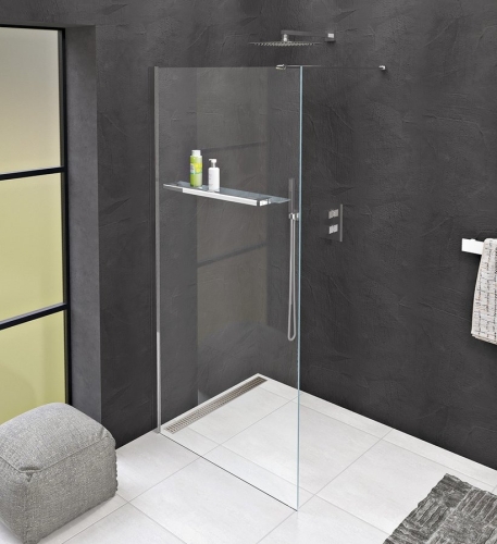 Sapho POLYSAN MODULAR SHOWER 100 cm fix zuhanyfal, törölközőtartó lyukakkal, króm MS1-100-D
