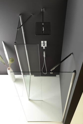 Sapho POLYSAN MODULAR 600 L típusú 2/2 nyíló zuhanyfal, ajtós változat, króm MS3B-60