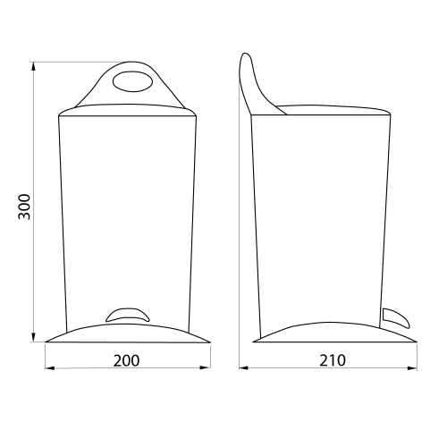 Sapho AQUALINE PEDAL 6l szemetes, antracit TRN-079-04