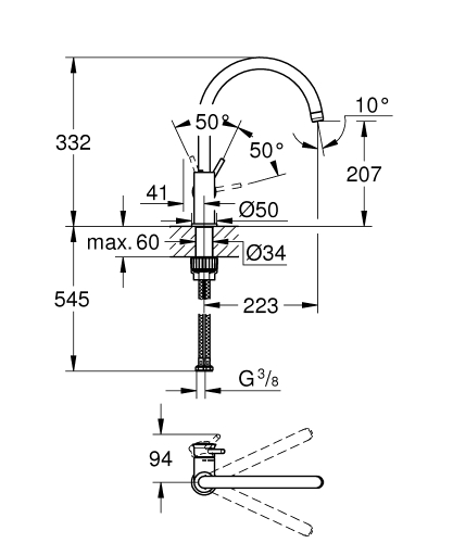 GROHE Start Classic egykaros mosogatócsap 31553001