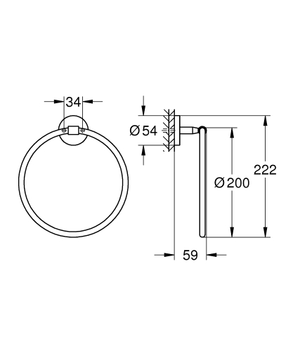 GROHE Start Cosmopolitan törölközőtartó gyűrű 41167000