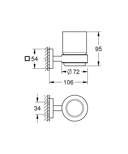 GROHE Start Cube kristálypohár, tartókonzollal 41097000