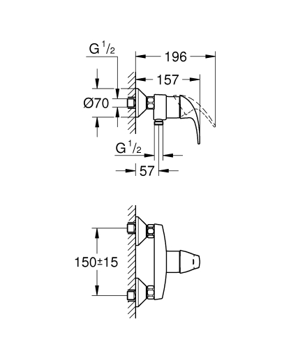Grohe Start Curve egykaros zuhanycsaptelep 23767000