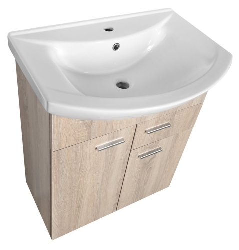 Sapho AQUALINE ZOJA 61,5x74x32,5cm mosdótartó szekrény, platina tölgy 51165