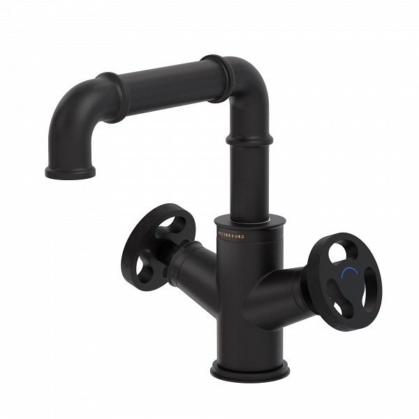 Wasserburg INDUSTRY kétkaros mosdó csaptelep, matt fekete 25.051.1B