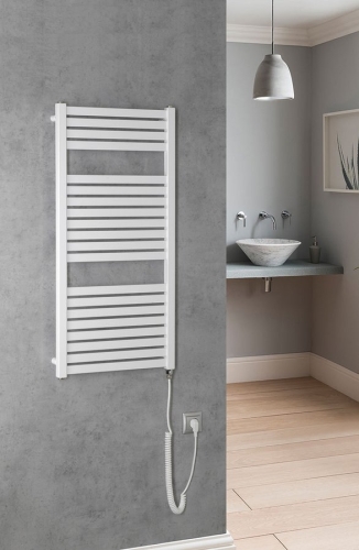 Sapho AQUALINE TONDI-E 450x970mm elektromos fürdőszobai radiátor, fehér DE450T