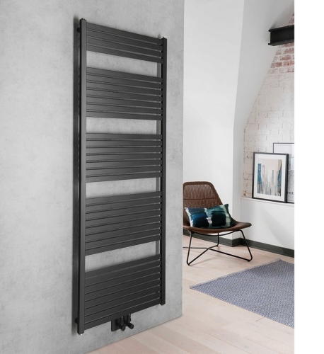 Sapho AQUALINE TONDI 600x1690mm fürdőszobai radiátor középső bekötéssel, matt fekete DT496T