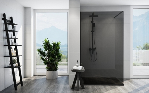 Wasserburg VETRO SHADOW 120 Walk-in zuhanyfal, fekete 25262S-120