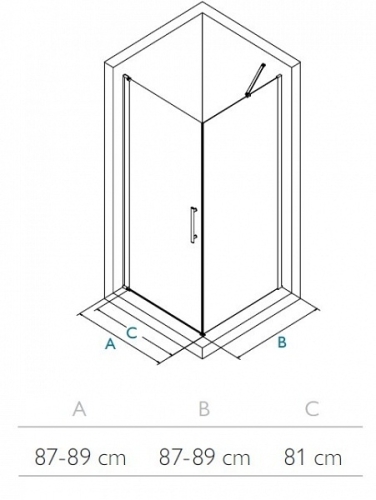 Wasserburg PAX10 90x90 szögletes zuhanykabin, króm 25261-90