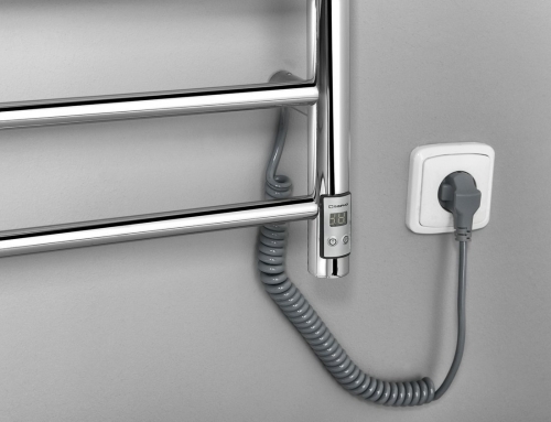 Sapho REDONDO 630x1160mm elektromos törölközőszárító radiátor időzítővel, inox ER230T