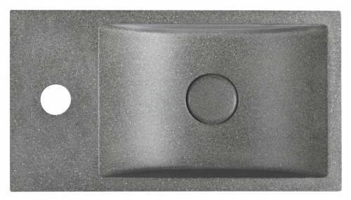 Sapho SMALL CREST L 40x22cm balos beton mosdó, szürke gránit AR403