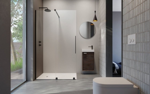 Radaway Furo Black Walk-in 110 jobb fekete zuhanyfal 10106588-54-01R, 10110544-01-01