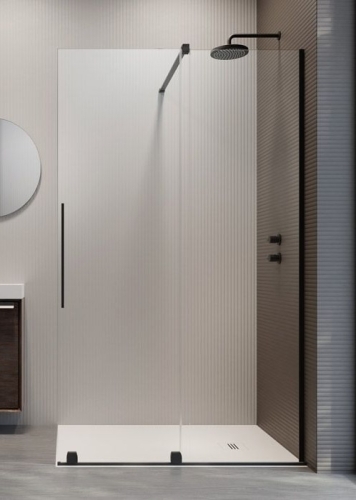Radaway Furo Black Walk-in 160 jobb fekete zuhanyfal 10106838-54-01R, 10110794-01-01