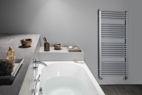 Sapho AQUALINE 600x1320mm egyenes fürdőszobai radiátor, strukturált ezüst ILS36E