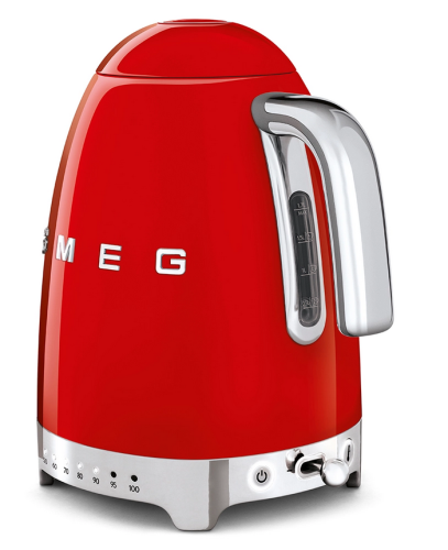 SMEG retro vízforraló hőmérséklet szabályzóval, piros KLF04RDEU
