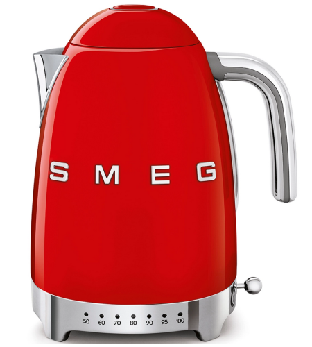 SMEG retro vízforraló hőmérséklet szabályzóval, piros KLF04RDEU