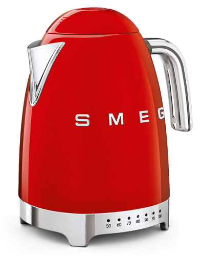 SMEG retro vízforraló hőmérséklet szabályzóval, piros KLF04RDEU