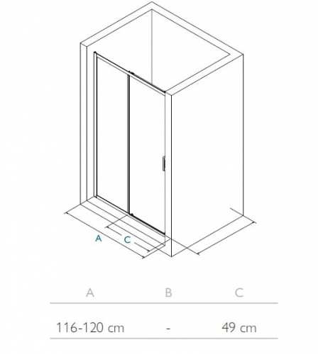 Wasserburg WB16 120 zuhanyajtó, króm 2516-120